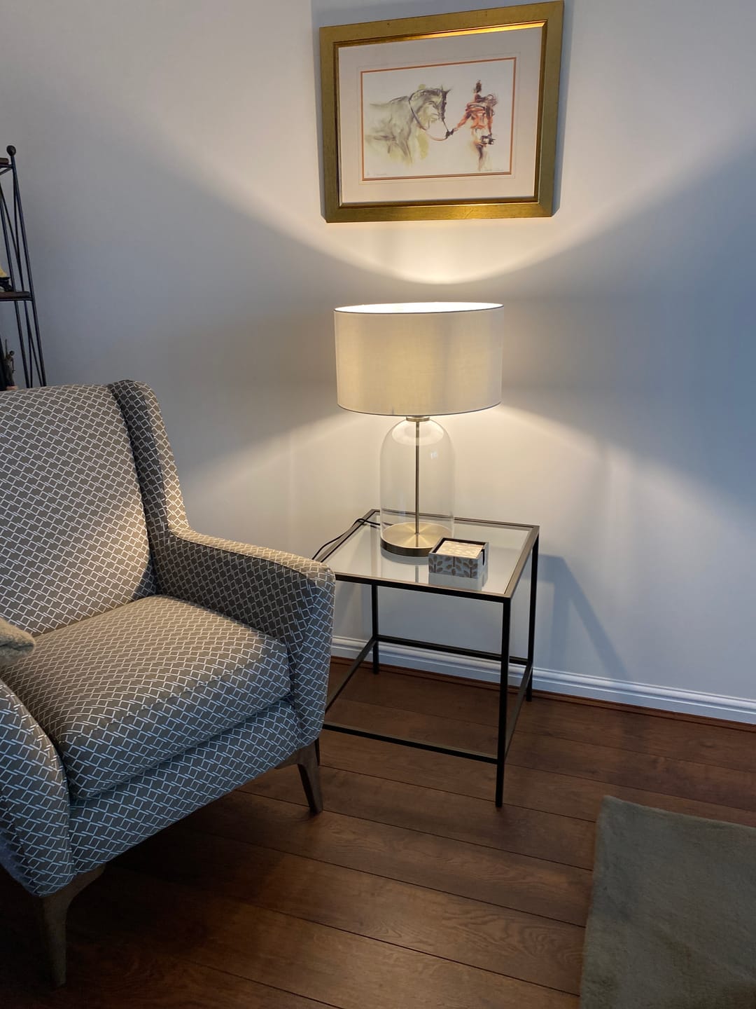 Customer photo review of Madison Glass Metal Side Table - Dark Bronze
