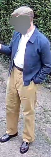 Customer photo review of 1930s IVY Style Double Pleated Chino Trousers - Yellow