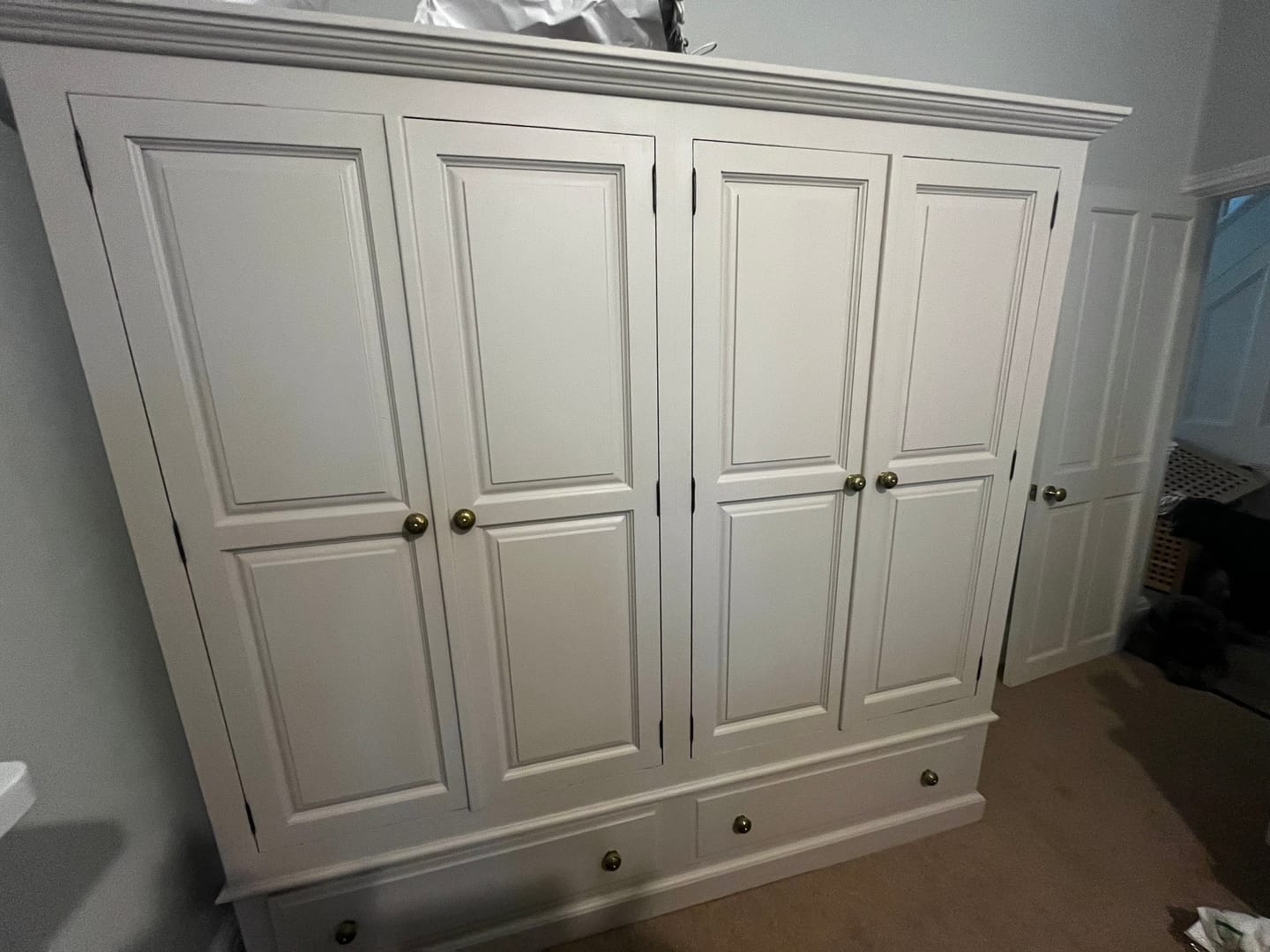 Customer photo review of Round Ceramic Knob Green with Brass Fretwork Surround