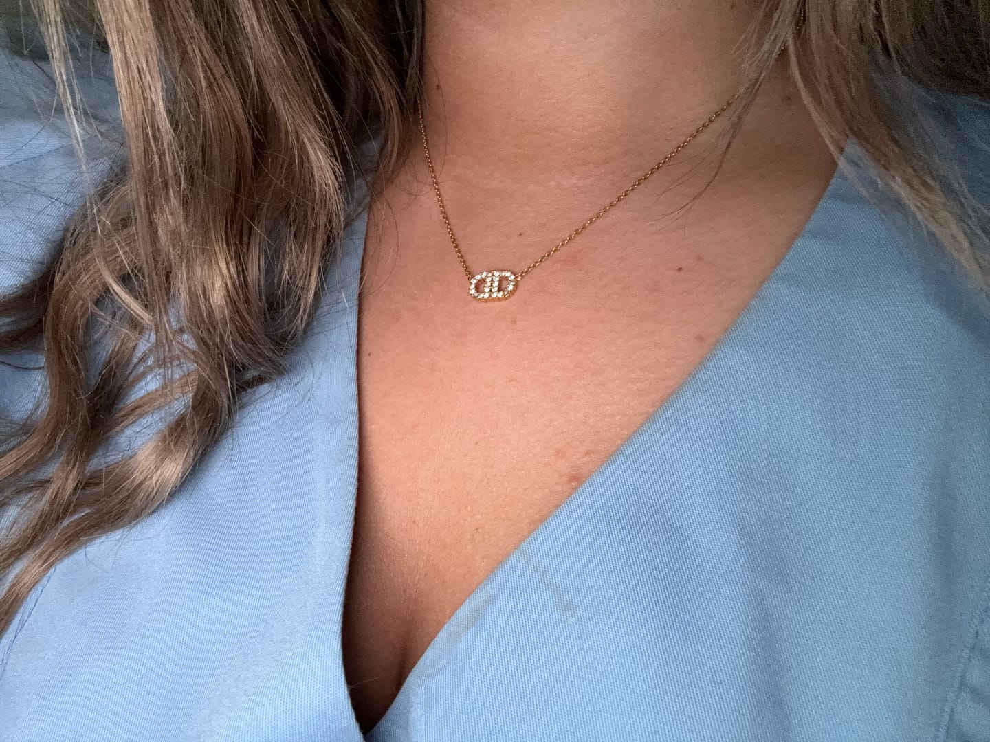 Customer photo review of Deluxe Pave Kette 14K Vergoldet