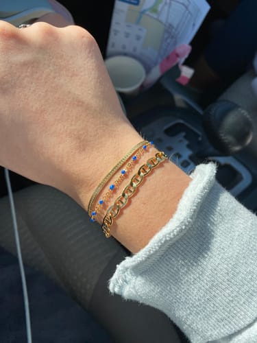 Customer photo review of mary herringbone bracelet