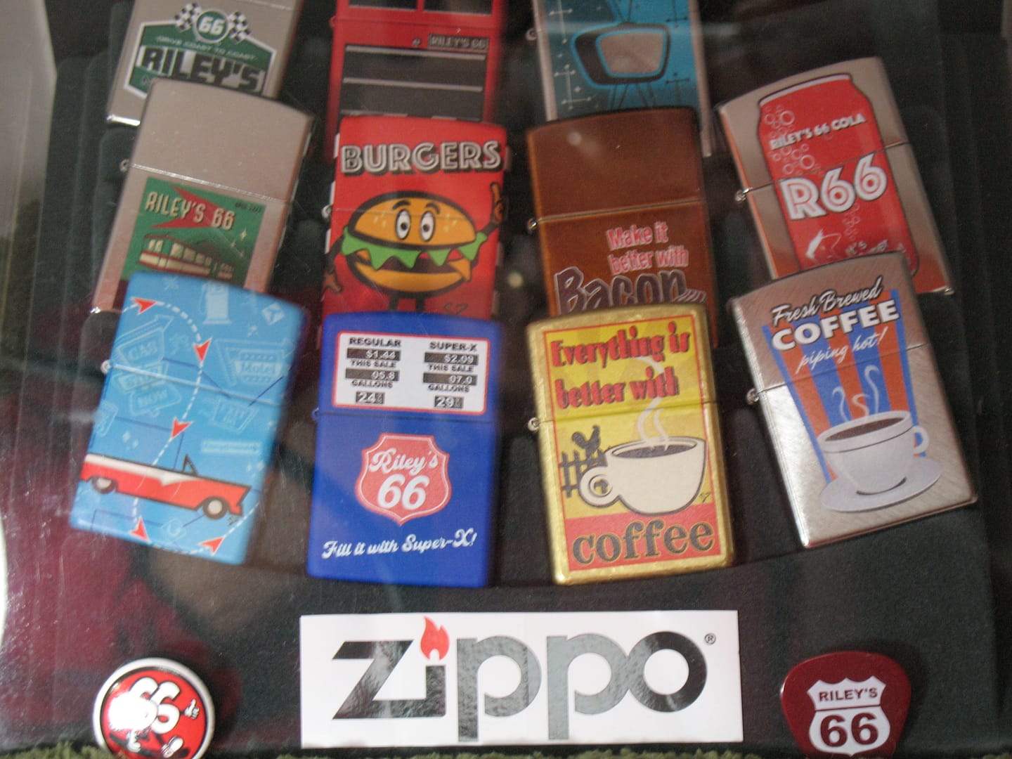 Customer photo review of Exclusive - Riley's 66 Zippo Lighter - Gas Pump - Royal Blue Matte