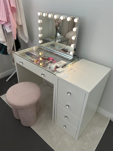 Customer photo review of (Set) Hollywood Mirror, Table & Draw Set “ROSE”