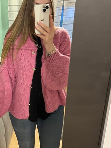 Customer photo review of Oversized Cardigan Short "CozyGlam"