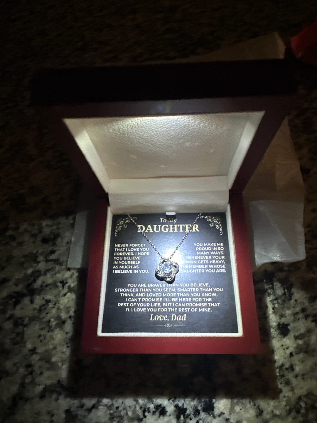 Customer photo review of To My Daughter - Love Dad - Beautiful Gift Set - SS490V4