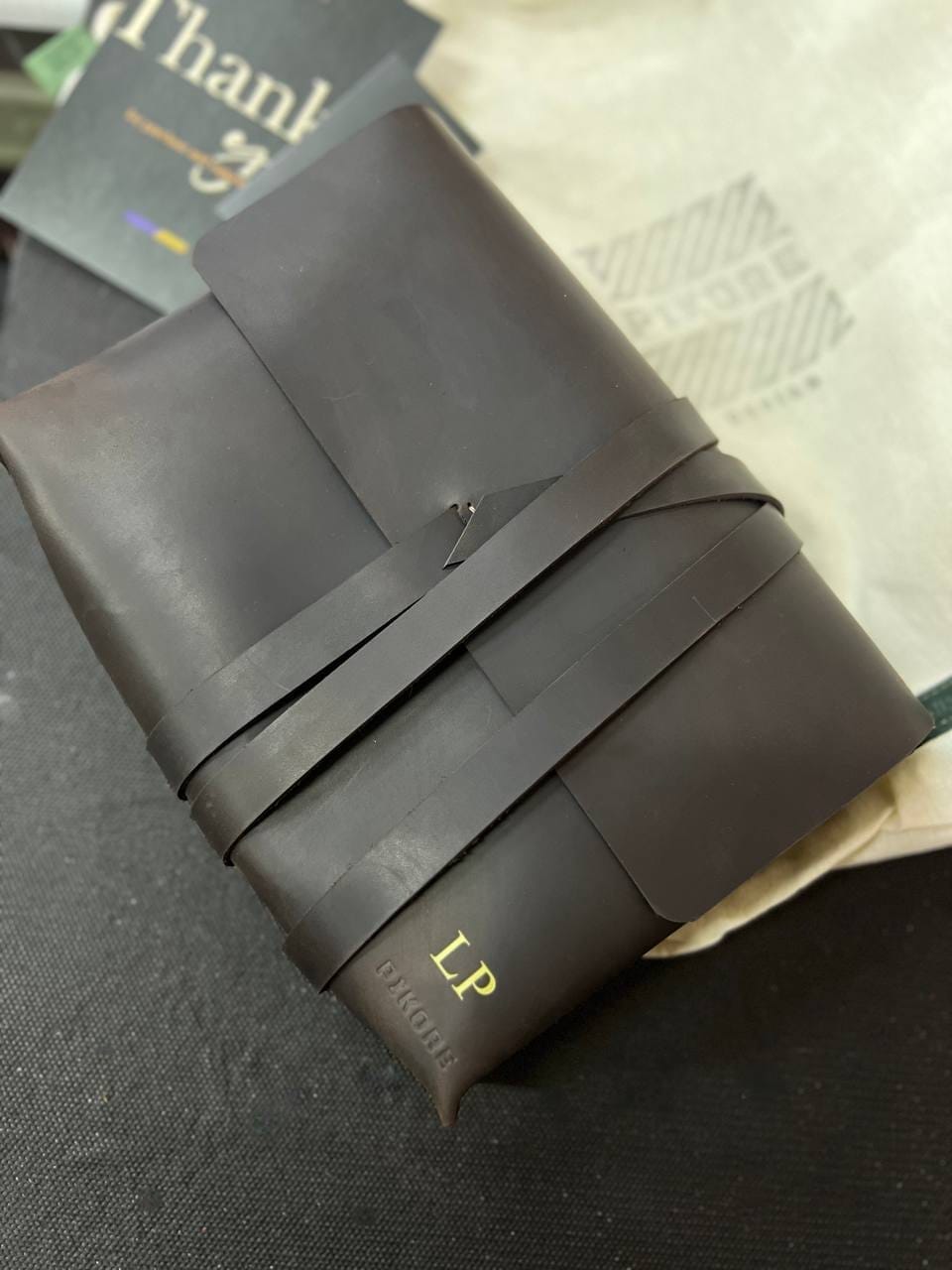 Customer photo review of Leather Book Sleeve