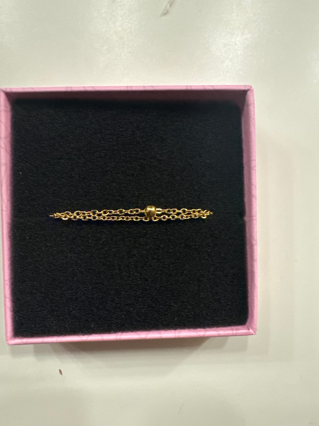 Customer photo review of Double Beads Fußkette | 18K vergoldet