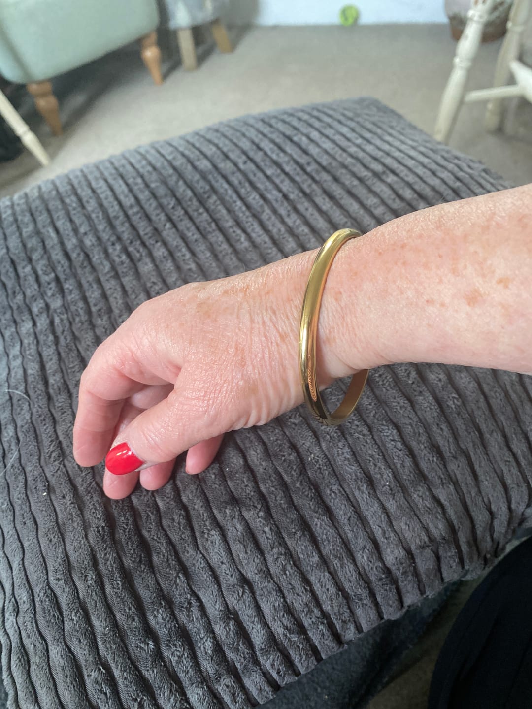 Customer photo review of Classic Chunky Gold Bangle