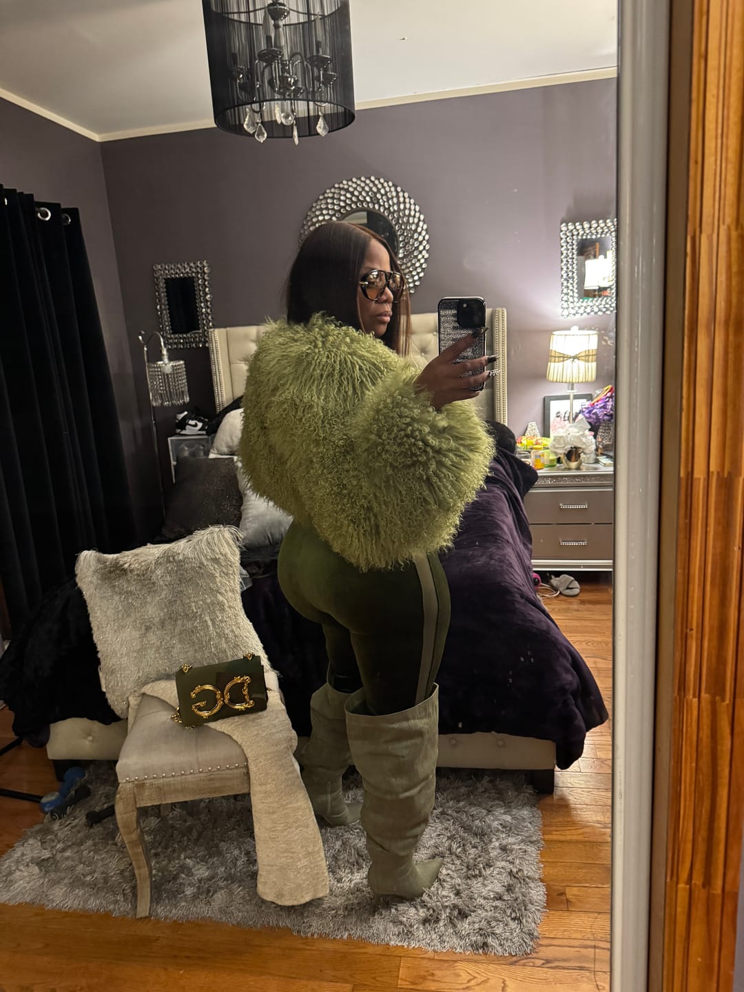 Customer photo review of Gyrls Get Money - Mongolian Crop Fur Coat