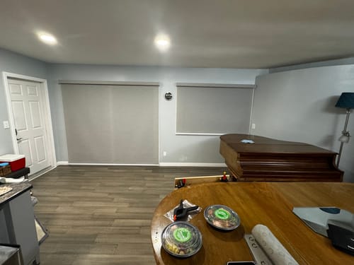Customer photo review of SmartWings Motorized Light Filtering Roller Shades 70% Blackout Safari