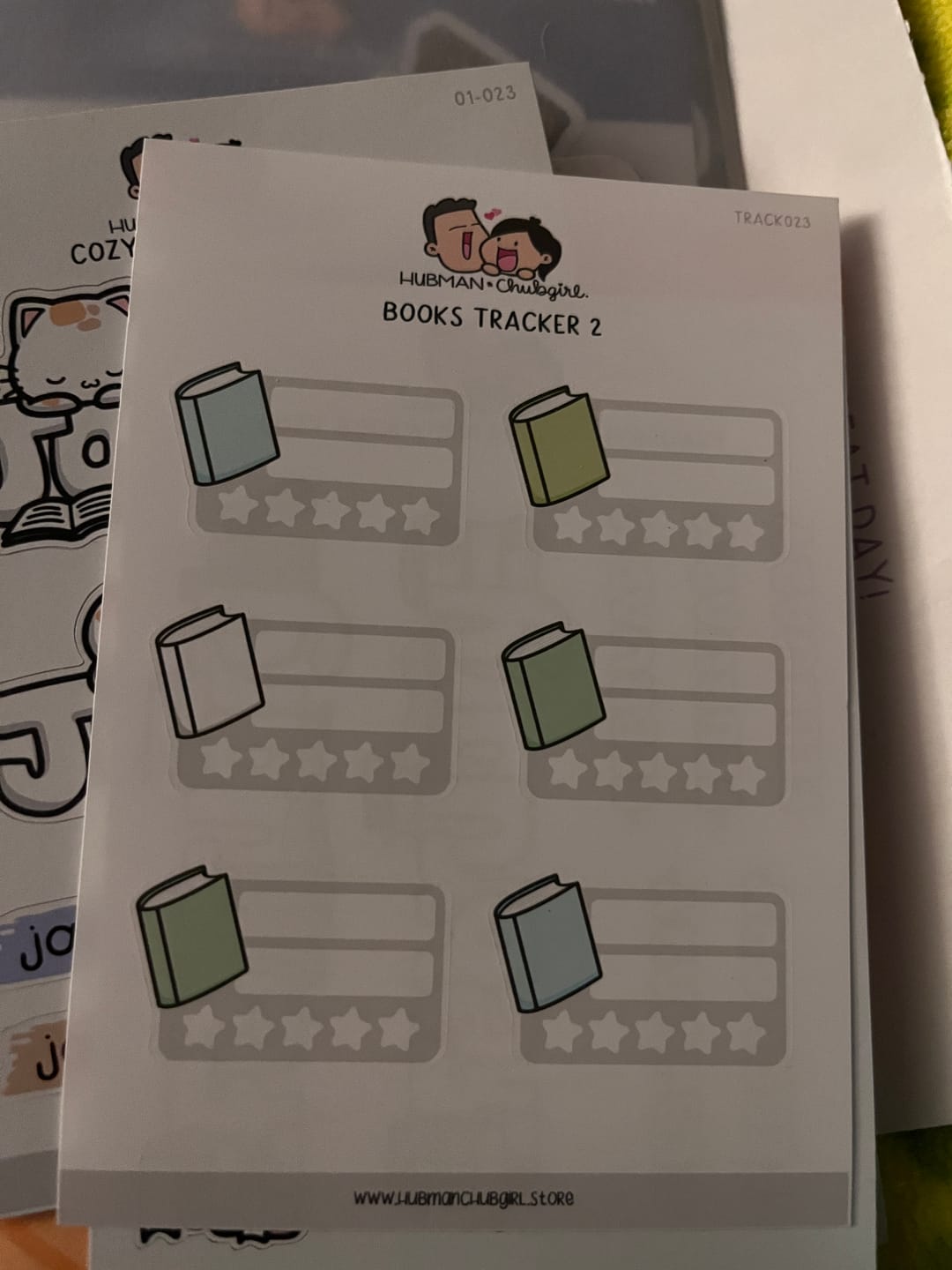 Customer photo review of Books 2 Tracker Planner Stickers