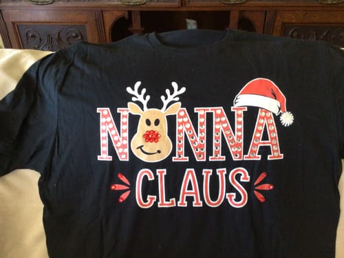 Customer photo review of Nonna Claus Italian Christmas T-shirt