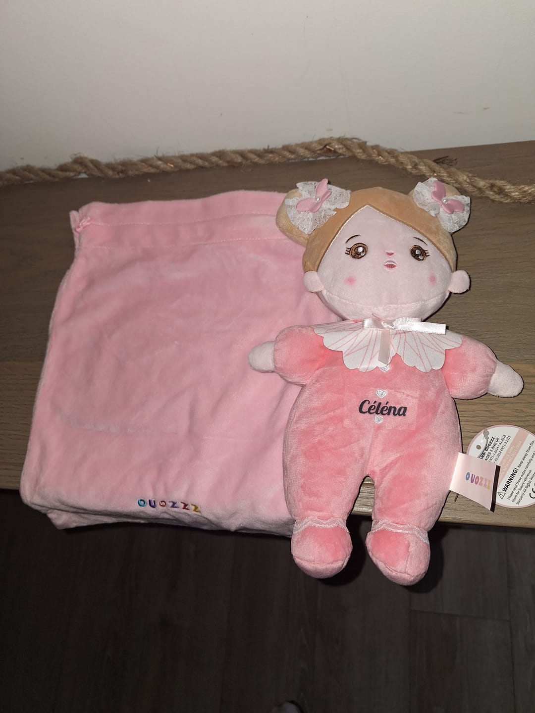 Customer photo review of Mini Rose Personnalisée Poupée en Peluche avec Yeux Ouverts