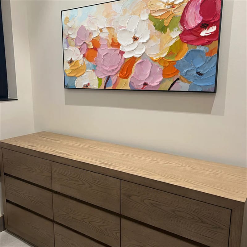 Customer photo review of Colorful Flower Textured Painting Canvas #FP046