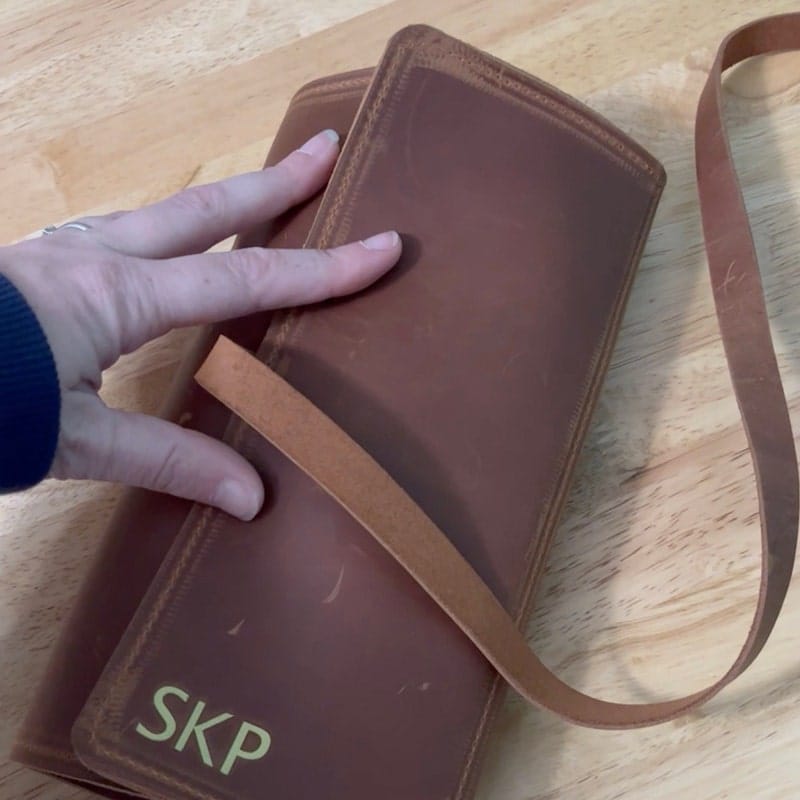 Customer photo review of Leather Paint Brush Roll
