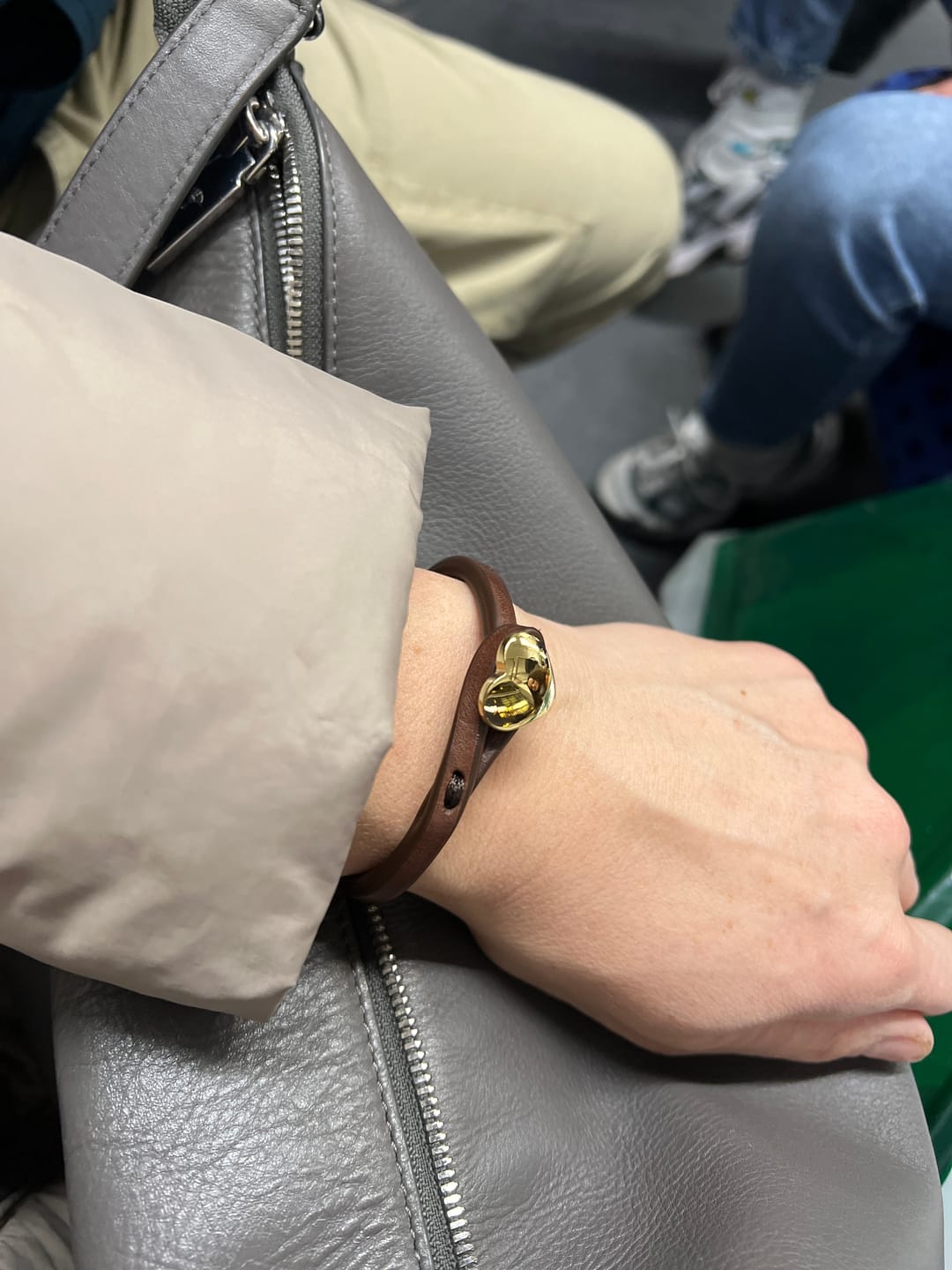 Customer photo review of Bracciale pelle Cuore Mio Oro Tulsi