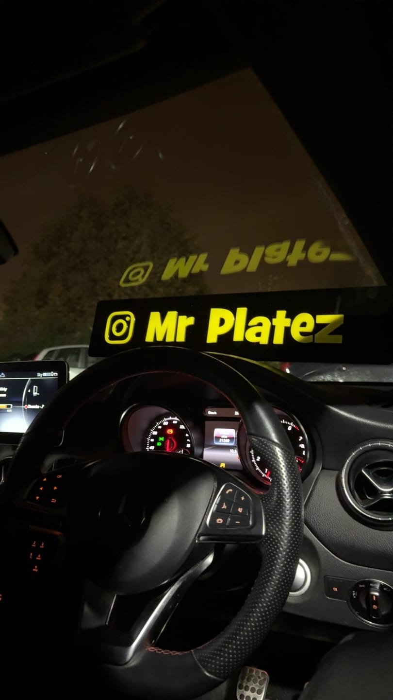 Customer photo review of Custom Vehicle Show Plate (4D Acrylic)