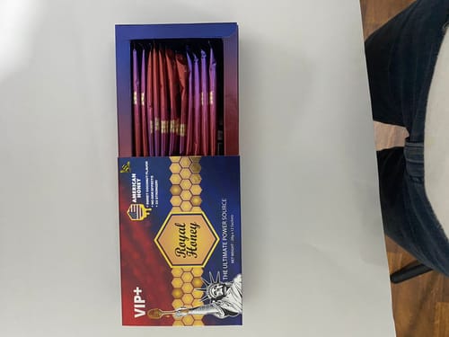 Customer photo review of Royal Honey VIP+ (Sabor Coco) 1 Caja (12 sobres)