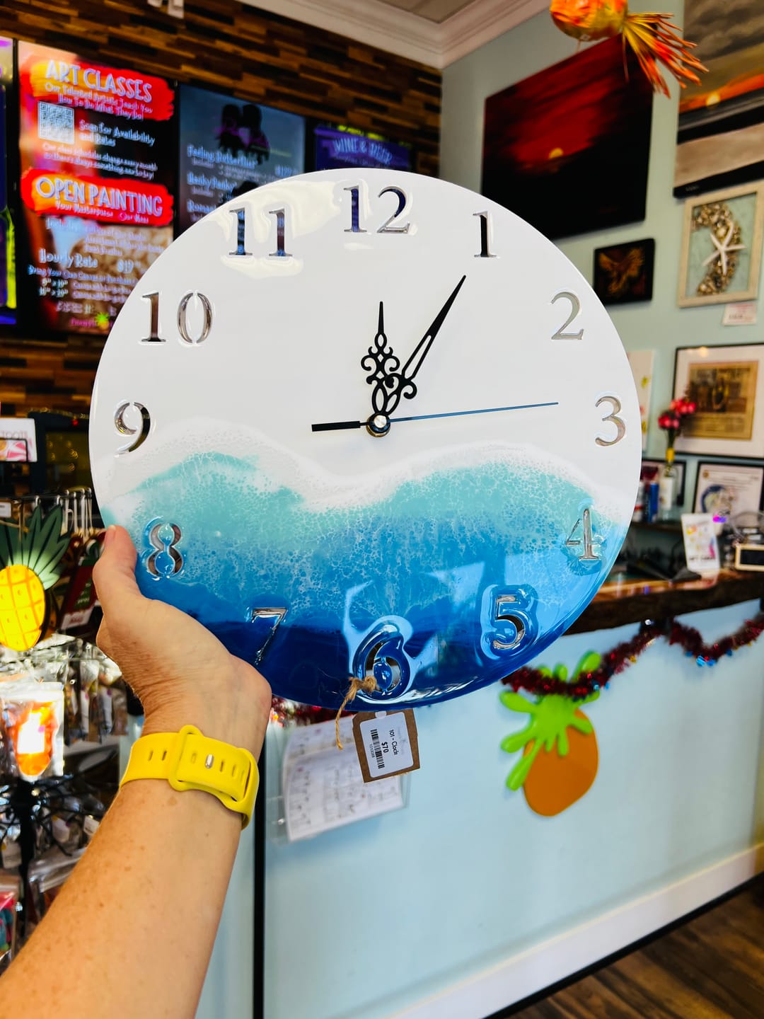 Customer photo review of Unfinished Wood Clock Silhouette - Craft- up to 24" DIY