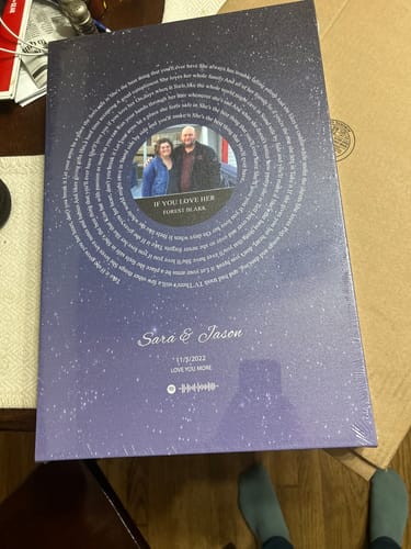 Customer photo review of Custom Music Lyrics Canvas