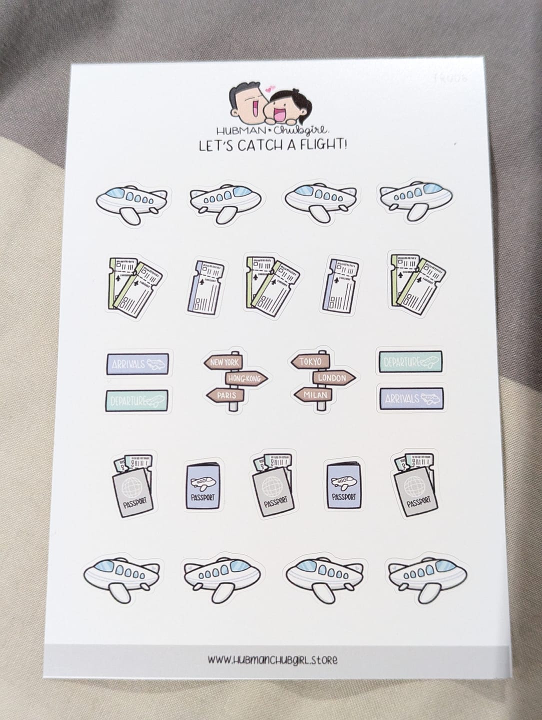 Customer photo review of Let's Catch a Flight Planner Stickers