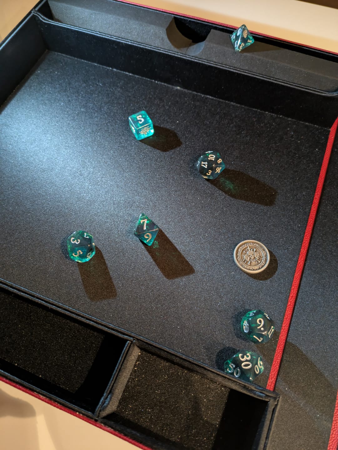 Customer photo review of Necromancer Polyhedral Dice Set