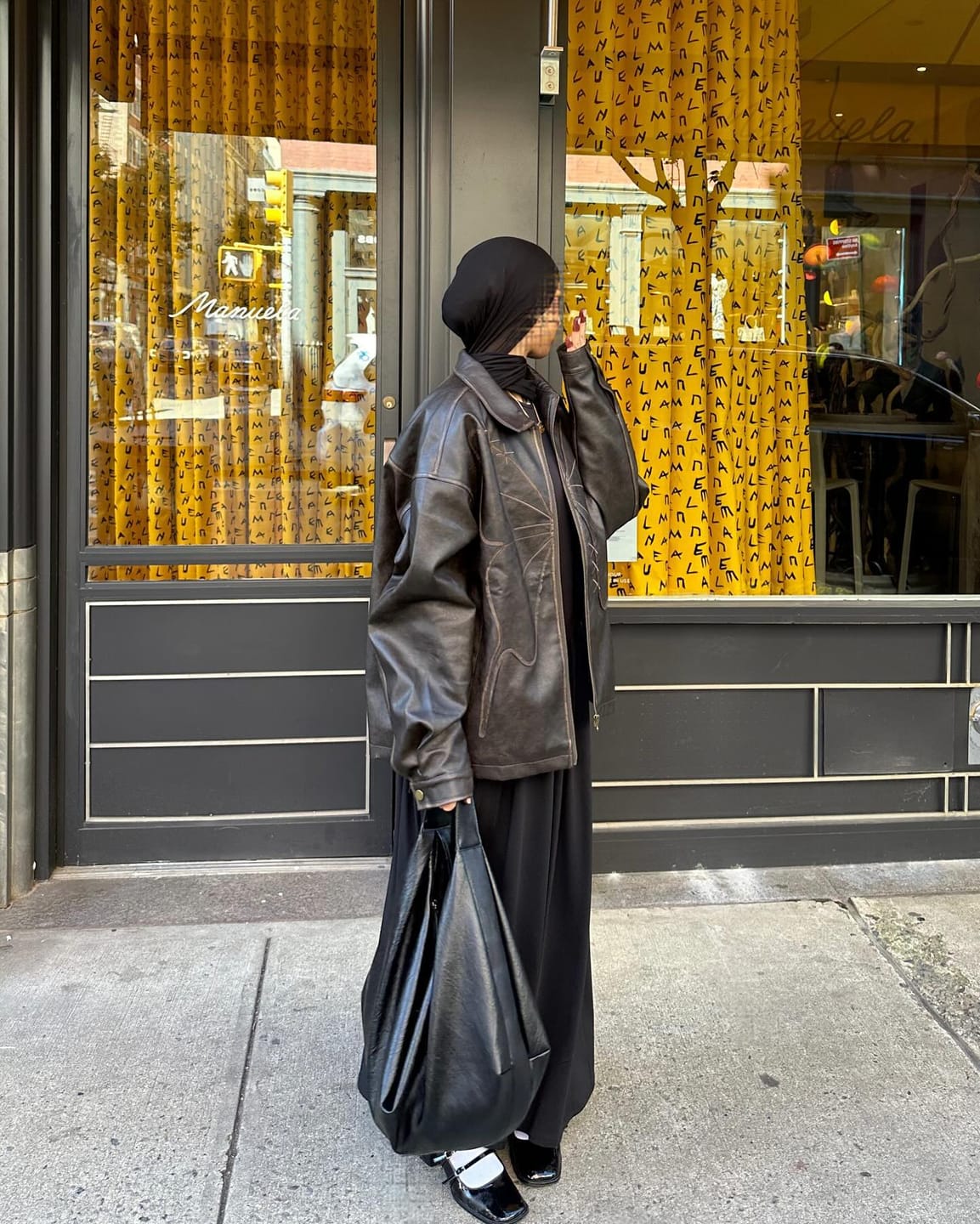 Customer photo review of Aelfric Eden Butterfly Faux Leather Jacket
