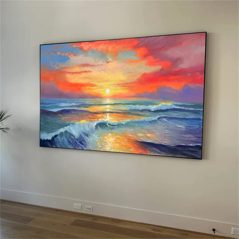 Customer photo review of Colorful Ocean And Sky Textured Painting Canvas #OS009