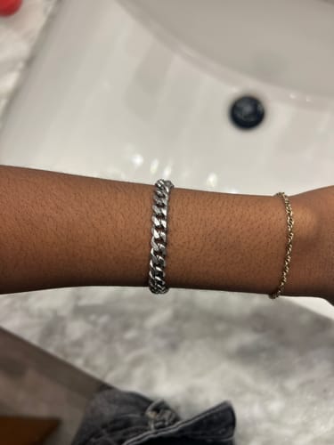 Customer photo review of solid silver .925 industrial bracelet