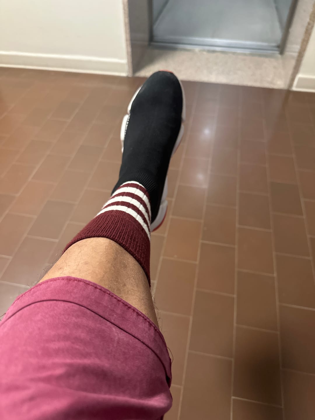 Customer photo review of Retro Striped Cotton Socks - Black/Orange