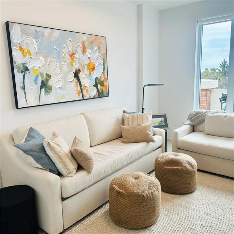Customer photo review of Colorful Flower Textured Painting Canvas #FP045