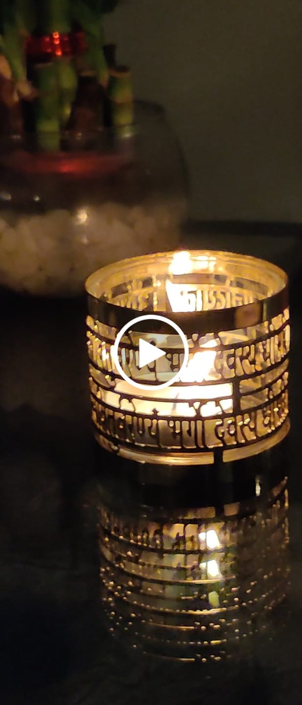 Customer video review of Tea Light Holder Gayatri Mantra