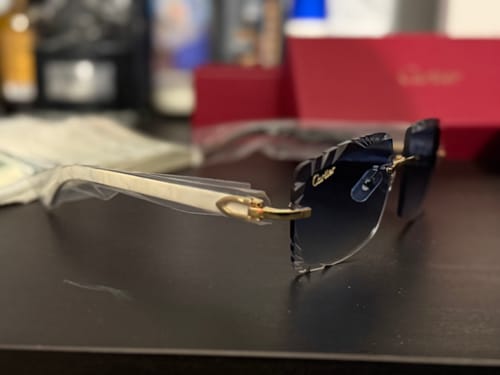 Customer photo review of Rimless buffs Sunglasses