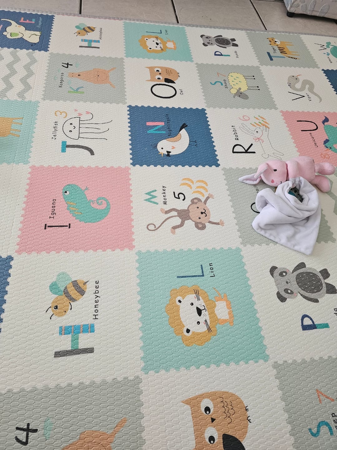 Customer photo review of World map and alphabet play mat (Medium size)
