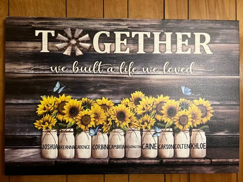 Breanna S. review of Unique Family Gift For A Family Custom Names Personalized Family Canvas image 1 out of 1