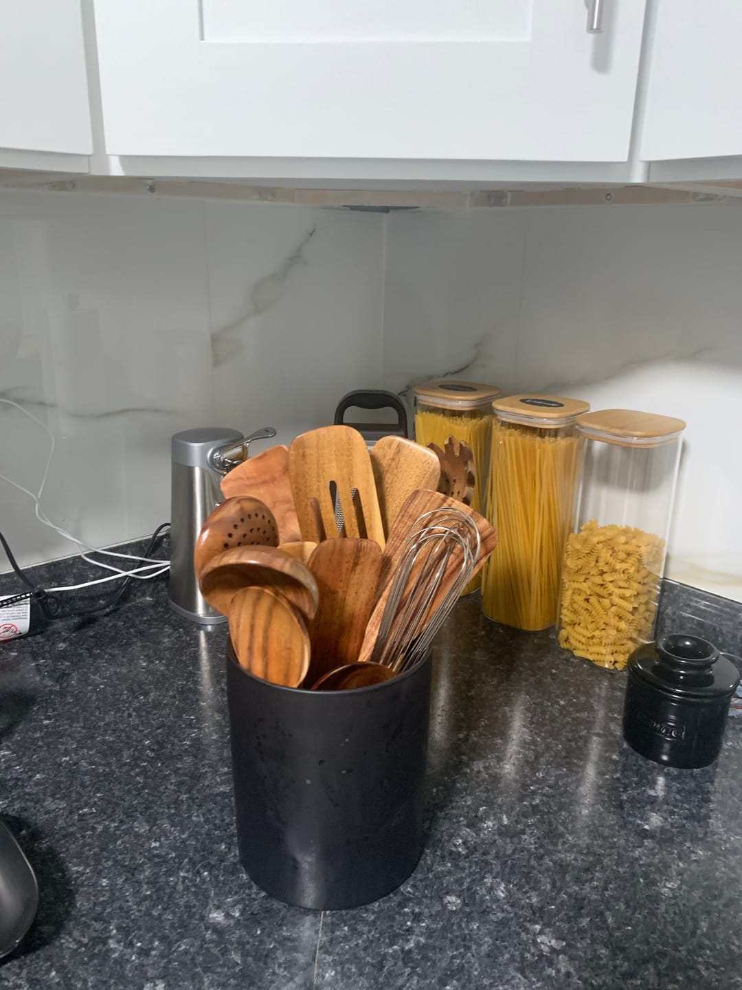 Customer photo review of Teak Wooden Utensil Set