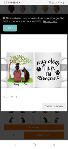 Customer photo review of Girl & Dogs - Life is better with a dog Personalised Mug