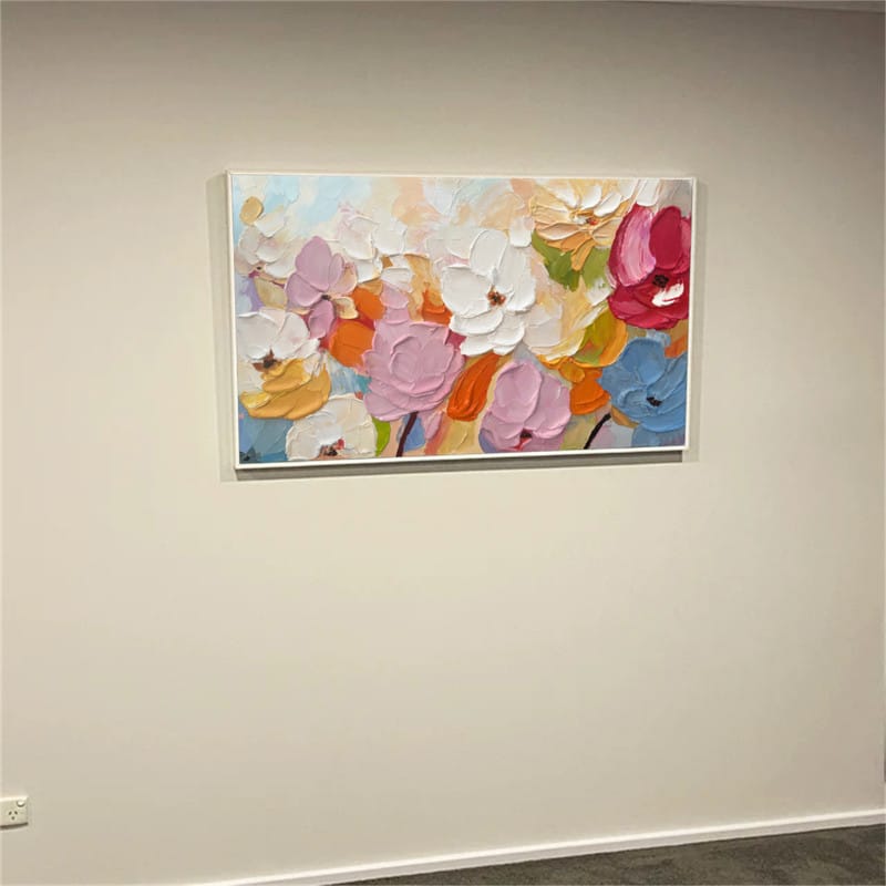 Customer photo review of Colorful Flower Textured Painting Canvas #FP046