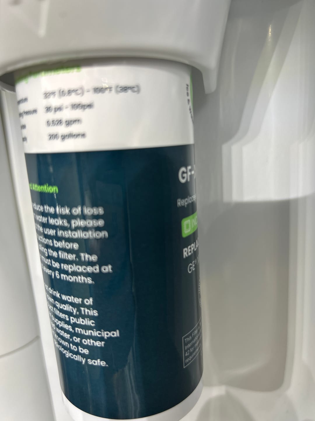 Customer photo review of Glacierfresh XWFE Water Filter Compatible with GE Refrigerator(with chip)