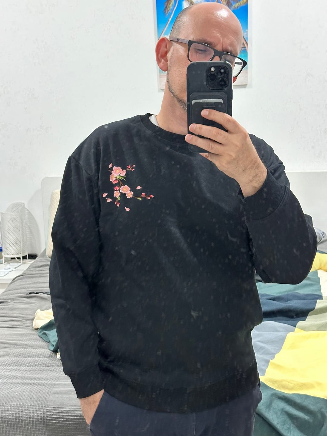 Customer photo review of Sakura Embroidered Sweatshirt