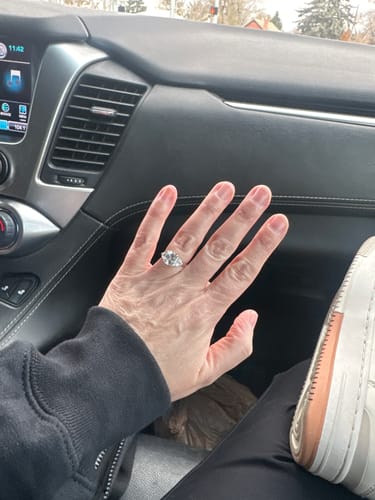 Customer photo review of 3-Stone 3ct Asscher CZ Ring in Sterling Silver