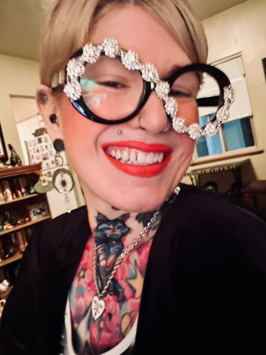 Customer photo review of Luxe White Heart Necklace