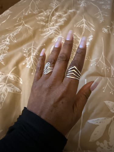 Customer photo review of Triple Chevron Sterling Silver Ring for Women