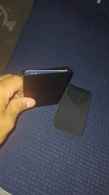 Customer photo review of Metallic Wallet Slim Pop Up RFID Cardholder — Black | KIMLUD