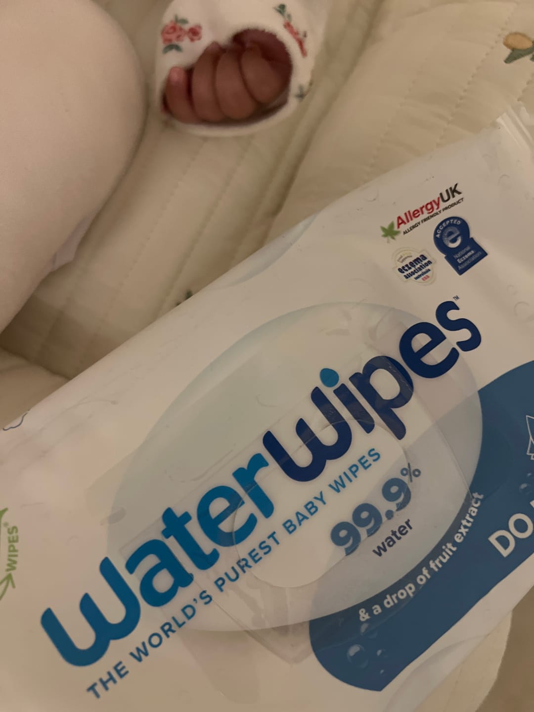 Customer photo review of Water Wipes for Newborns The World Purest - Packs of 60's / 240's / 720's