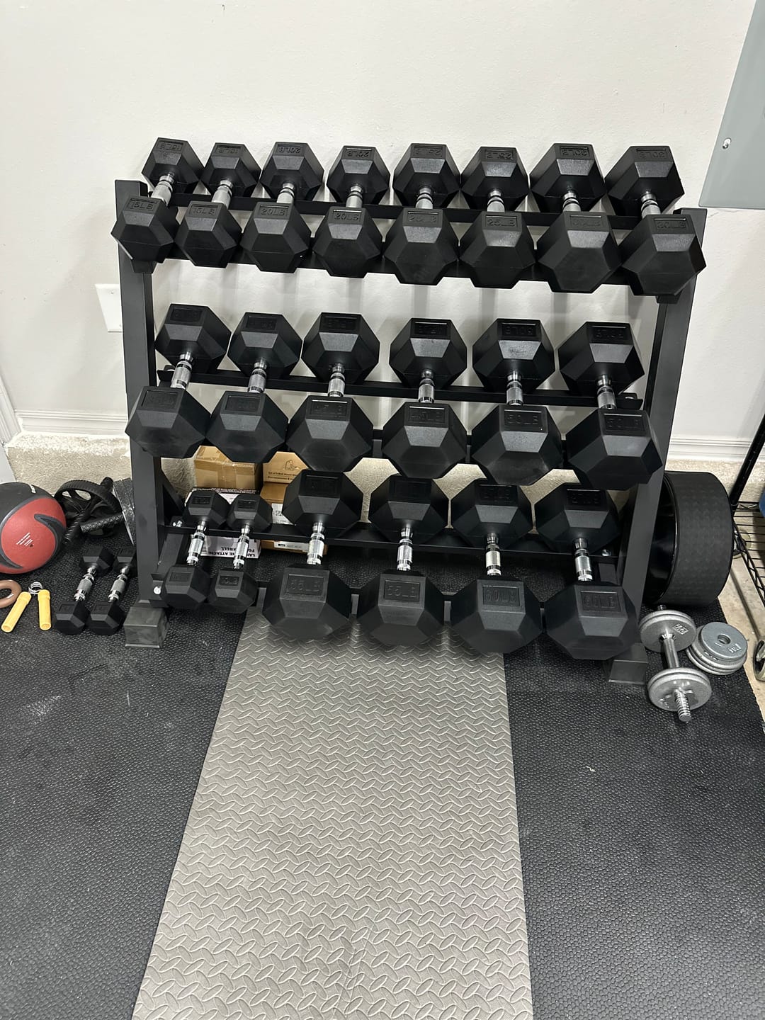 Customer photo review of RitFit Rubber Hex Dumbbell Set with Rack