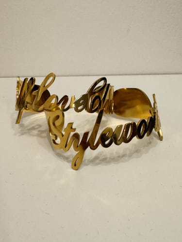 Customer photo review of Personalized Name Bangle