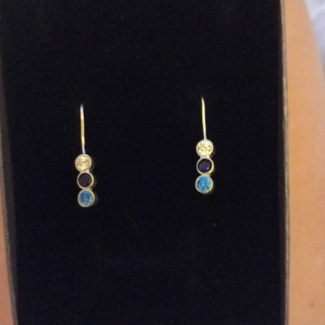 Customer photo review of Family Birthstone Earrings