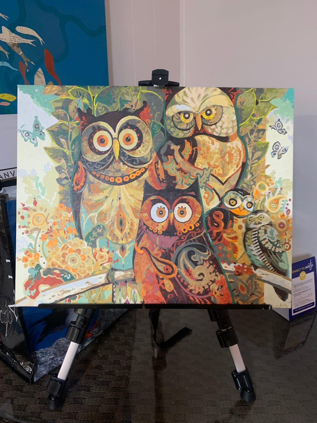 Customer photo review of Painting of Owls - Paint by Numbers