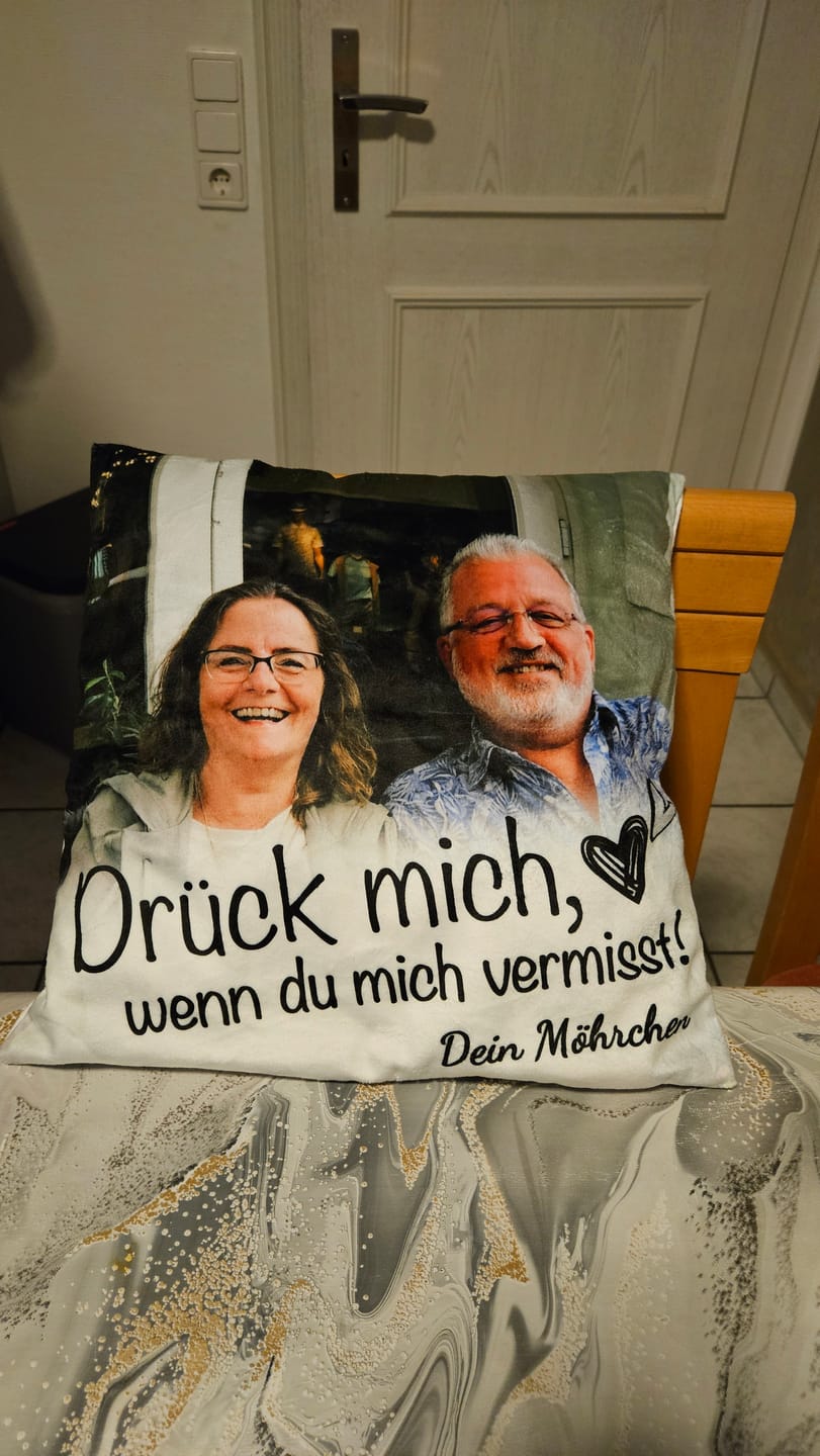 Customer photo review of Wenn du mich vermisst - Paar-Kissen